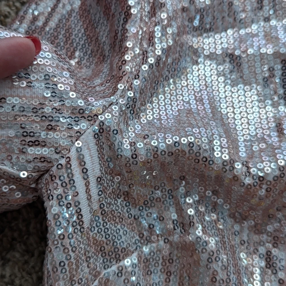 Michael Kors Pink Zebra Sequin Top XS Party Cocktail Blouse